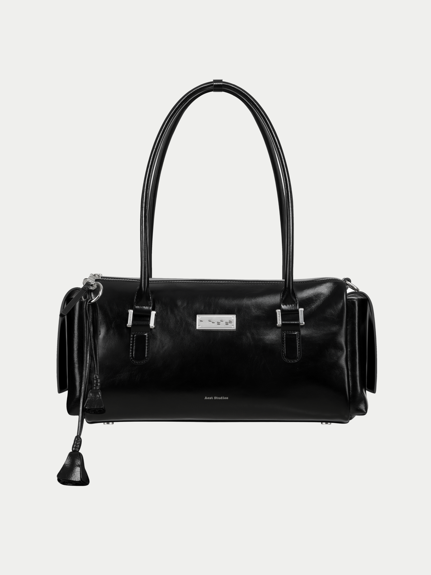 Bag Charm - Black Flower